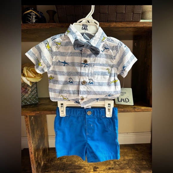 Little Lad baby boy outfit size 3-6 months shorts set NWT - Picture 2 of 6